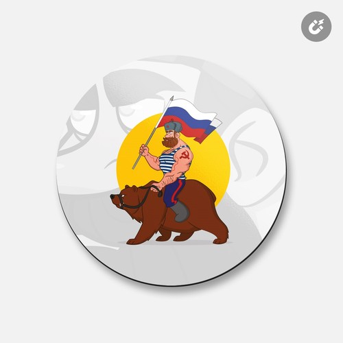 Russian man riding bear world - riding,