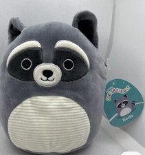 Rocky the Racoon Squishmallow 7.5" Plush Soft Toy Grey Halloween NEW UK