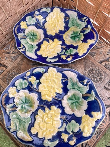 Pair antique majolica - pair,