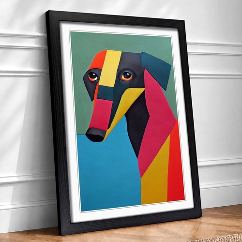 Greyhound patchwork framed - patchwork,