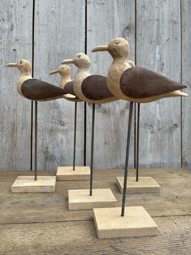 Rustic wooden bird sculpture - rustic,