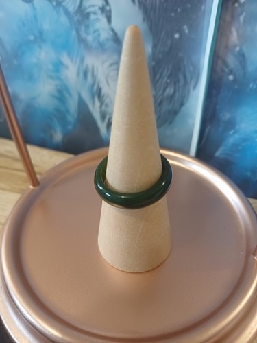 Green agate band ring - band,