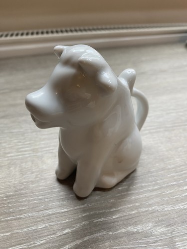 Vintage white ceramic cow - vintage,