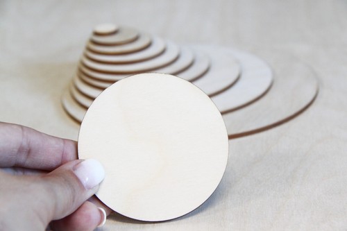 Wooden circle shape - craft, tag