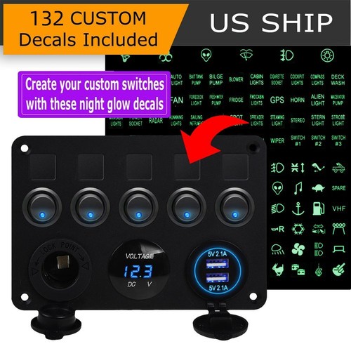 Gang switch panel 12v - 5,
