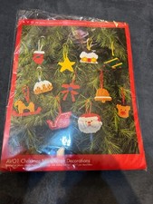 Vintage AV01 Avon Christmas Plastic Canvas Needlecraft Decorations Kit