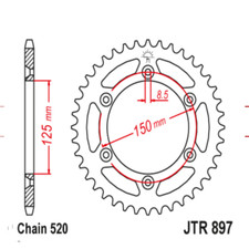 JT Steel Rear Sprocket Teeth