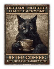 Funny " Cat And Coffee  "