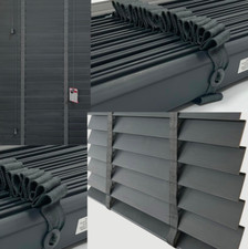 MADE TO MEASURE WHITE FAUX WOOD TAPE  VENETIAN BLINDS 50MM SLATS  GREY