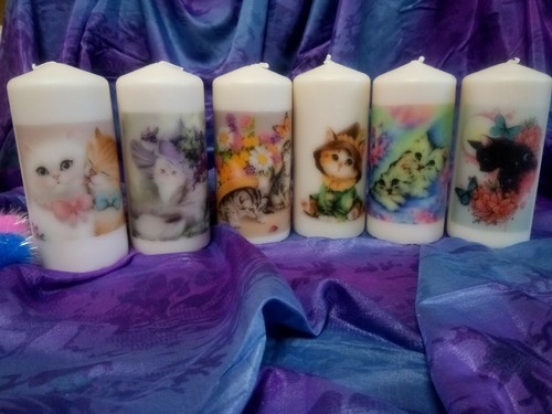 Lovely kittens pillar candles - lovely,