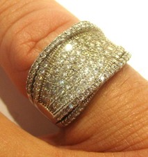 STERLING SILVER SPARKLING ICED BLING CUBIC ZIRCONIA DRESS  RING SIZE O