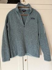 Patagonia Women’s Synchilla Fleece Quarter Zip Pullover Jumper Blue Large VGC