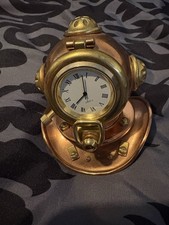 Nautical Clock Diving Helmet Vtg Style Rustic Decor Maritime Collectible Gift 4”