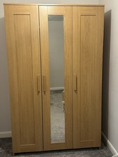 IKEA Brimnes 3-Door Mirrored Wardrobe Oak