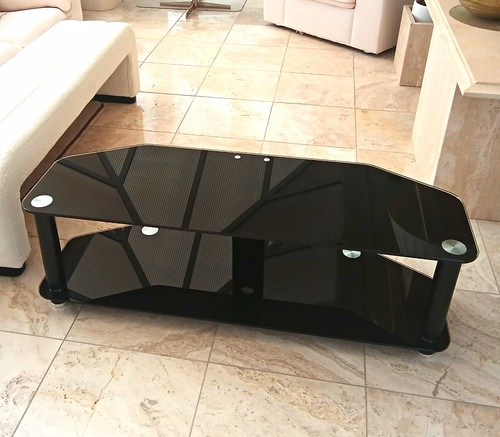 Black gloss glass stand - glass,