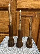 Antique Bobbins Wooden Spools Textile Mill Spindle Beehive 8 6.75 4.25”