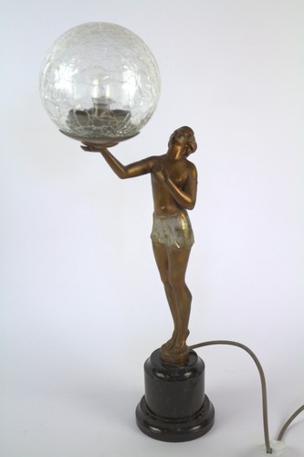 Art deco spelter lady - art,