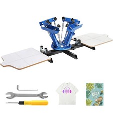 4 Color 2 Station Silk Screening Screenprint Press Screen Printing Machine