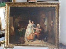 Antique oil painting - The