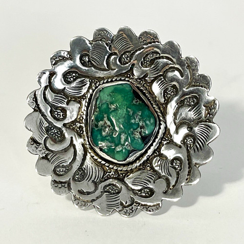 Large silver turquoise - silver,