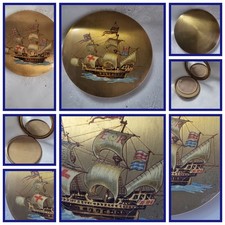 Vintage Brass Powder Compact