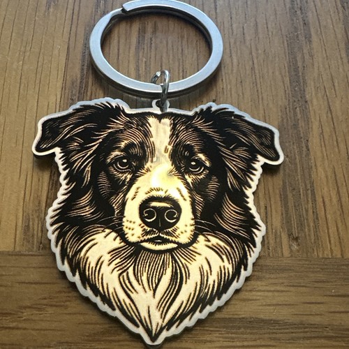 Border collie sheep engraved - collie,