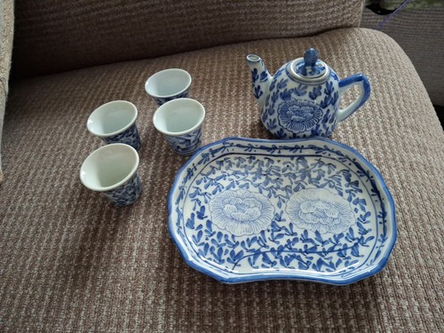 Vintage miniature chinese blue - vintage,