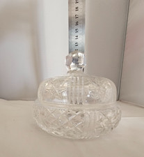 Glass Powder Pot with lid 12cm tall