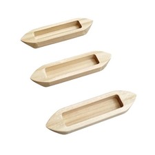 3Pcs Wooden Boat Craft Desktop Ornament Unfinished for Office Bookshelf Home