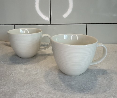Denby ripple white cream - 2x,
