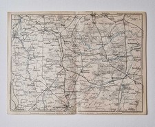 BAEDEKER 1927 Railway Map, Mansfield to Worksop