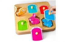 Animal Peg Puzzles Wooden Toys