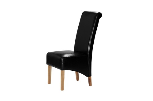 Leather chair black - leather,