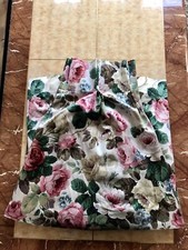 Green & Pink Pinch Pleat Beading Window Curtains With Interlining - 120 x 130cm