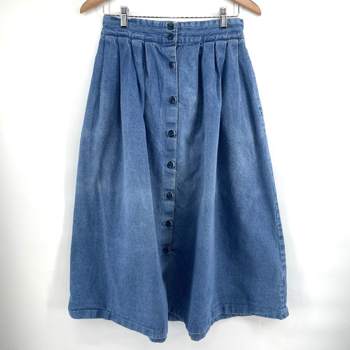 Vtg pleated denim - vtg, skirt