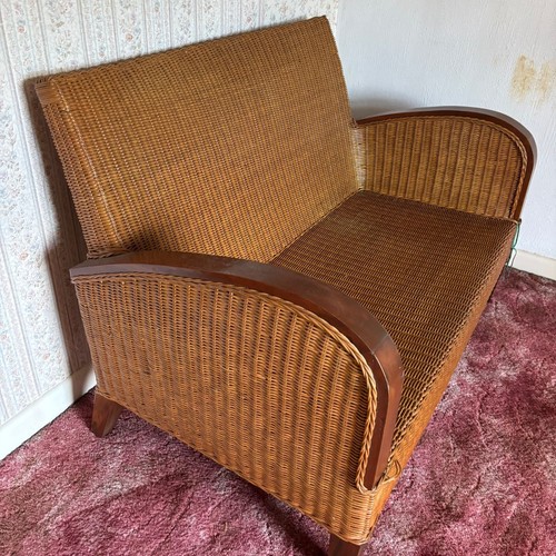 Vintage wicker settee - vintage,