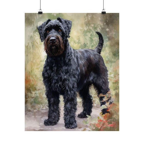 Black russian terrier dog art - russian,