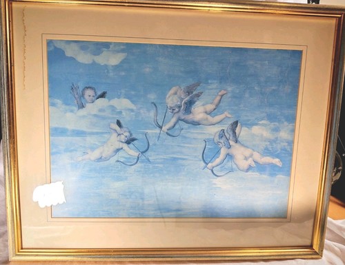 Vintage framed cupid cherub - cupid,