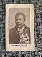 Antique Circus Photograph Promotional Card Sargano Alicamousa Lion Tamer 