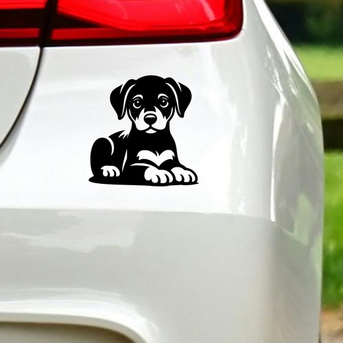 Doberman puppy sticker dog - doberman,