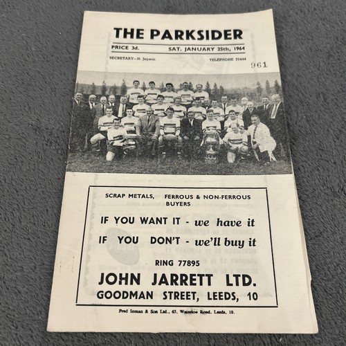 Rugby league programme - league,, for