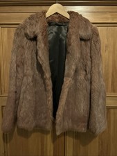 Real Rabbit Fur Jacket. Size 12-14. Fully Lined and In Excellent Condition