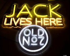 Jack Daniels - Jack Lives Here Pub/Bar Sign Neon/LED Light USB Powered 30 x 30cm