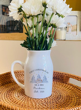 Personalised First Christmas As Mr and Mrs Flower Vase, Couple Xmas Gift Married