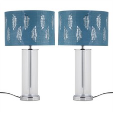 Set of 2 Modern Chrome & Glass