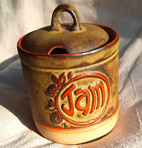 Vintage tremar pottery jam pot - vintage,