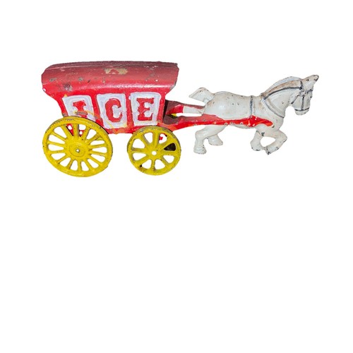 Antique cast iron horse drawn - antique,