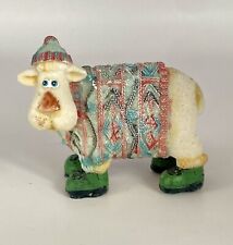 Sheep Ew Ornament Figure Ceramic Wool Jacket Small Miniture Collectable 