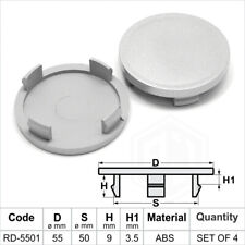Alloy wheel center caps centre universal rim plastic 4x hub cap 55-50 mm no logo