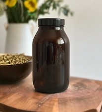 Brown glass wide mouth - mouth, jars